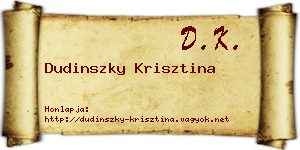 Dudinszky Krisztina névjegykártya