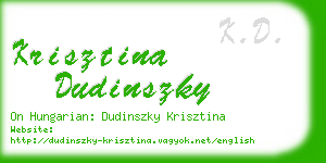 krisztina dudinszky business card
